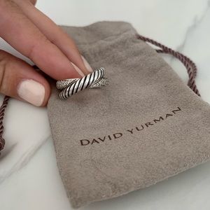 David Yurman Diamond Cable Crossover Ring